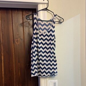 Maurices Blue and White Chevron Tank Top